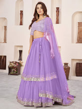 Lavender Sequin Designer Lehenga Set – Royal Party Glam