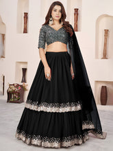 Black Sequin Designer Lehenga Set – Royal Party Glam