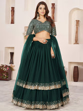 Green Sequin Designer Lehenga Set – Royal Party Glam