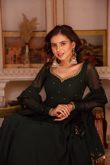 Buy Beautiful Festive Special Green Color Handwork Anarkali Suit